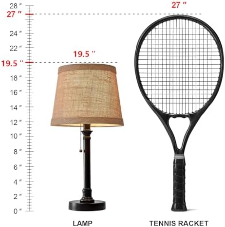 Oneach 19.5" Small Table Lamps Set of 2 for Living Room Bedroom, USB A+C - Image 4