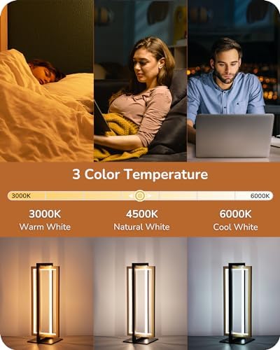 EDISHINE LED Table Lamp Set of 2, Modern Dimmable Nightstand Lamps, Gold - Image 4