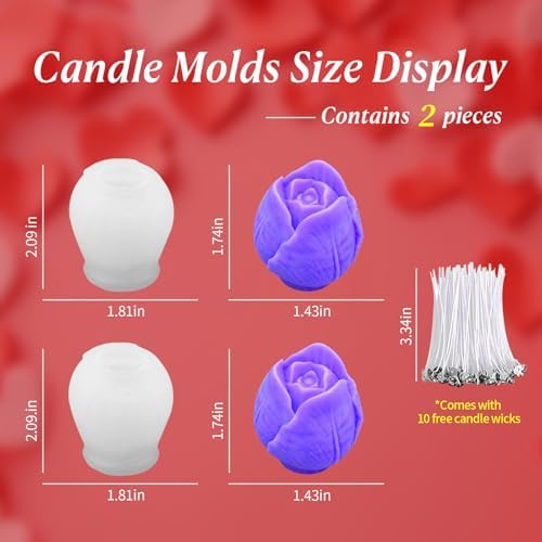 MGLIFEUL 2Pcs Tulip Silicone Candle Flower Wax Mold Silicone for Candles Resin Making Molds Moldes De Silicona para Hacer Velas Artesanales De Silicona,for Making Mothers Day Gifts for Mom Daughter - Image 4
