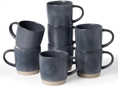 famiware Coffee Mugs Set of 8, Milkyway 13 oz Ceramic Cup Set with Handle by Famiware