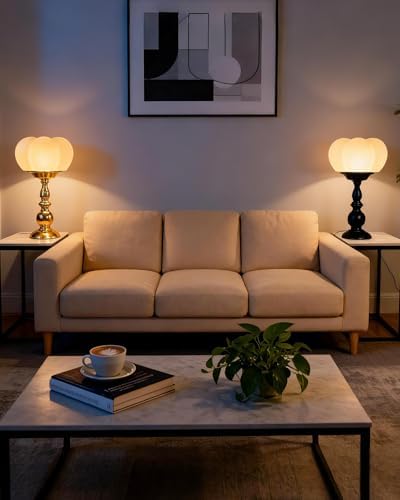 Lightdot Farmhouse Table Lamp Set of 2 Gold & Black Desk Lamps - Image 3