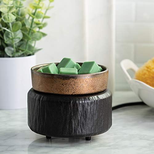 Candle Warmers ETC 2-in-1 Candle and Fragrance Warmer for Warming Scented Candles or Wax Melts and Tarts with to Freshen Room, Primitive Black and Bronze - Image 2