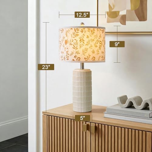PoKat 23'' Dried Flowers Table Lamp for Bedroom Nightstands, Birthday Gifts for Women Mom, House Warming Gifts New Home Decor, Ceramic Lamp for Living Room Nursery, Modern Bedroom Lamp for Dresser - Image 7