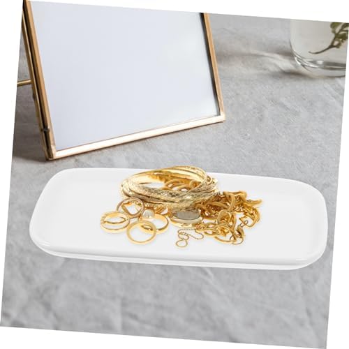 Nordic Style Ceramic Jewelry Dish White Oval Display Tray - Image 4