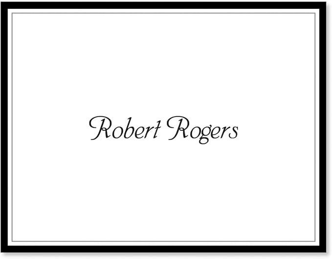 Black Rule Personalized Note Cards - 24 Cards with White Envelopes, 4¼ x 5½ Inch Size, Blank Stationery, Add Names or Text, For Thank You Notes, Invitations, & Announcements