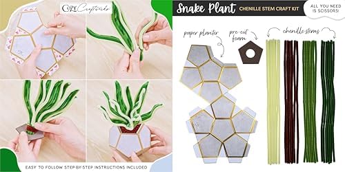 WeVeel Cozy Craftworks Four Plants Chenille Stem Craft Kit Bundle for Teens & Adults – Mindful DIY Plant Craft, Tactile Pipe Cleaner Art Kit with QR Video Tutorials - Image 6