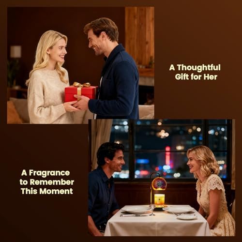 Glocusent Candle Warmer Lamp with Timer, Dimmable, Adjustable Retro 2 Bulbs - Image 6