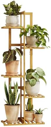 Bamworld Bamboo Plant Stand Indoor 5 Tiered Plant Shelf, Natural 43 Inch - Image 7