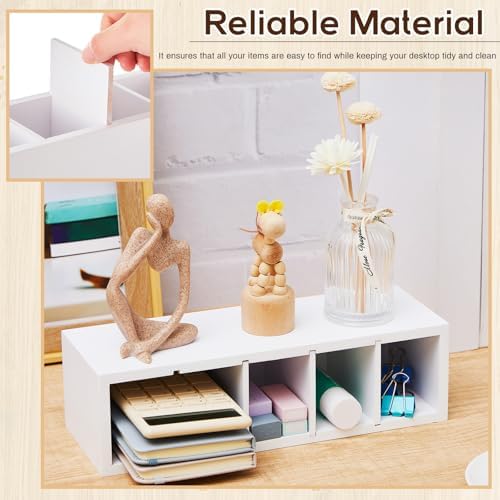 Jetec Wooden Pencil Pen Holder for Desk, White, 5 Compartments - Image 4