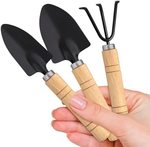 Mini Garden Tools for House Plants, Mini Shovel, Trowel & Hand Rake by DIMROM