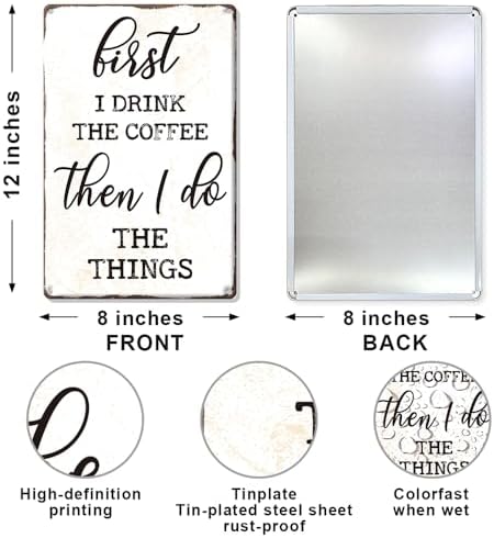 Coffee Metal Tin,I Drink The Coffee Then I Do The Things Sign - Image 2