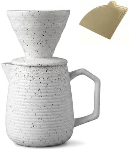 pour over coffee maker (White black dot) by Qiufnaguo