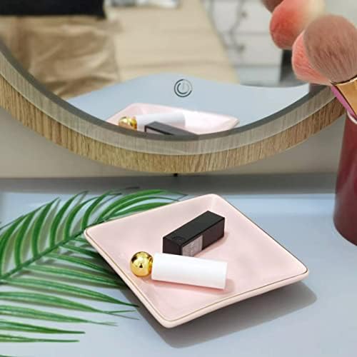 HANKOR Ceramic Jewelry Dish Tray, Decorative Trinket Tray Holder for Ring Earring Key, Gift for Women Girls, 4.7inch, Pink - Image 5
