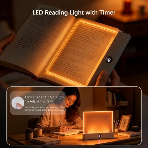 Choudao LED Amber Book Light & Night Light 2 in 1, Flat Reading Light - Image 5