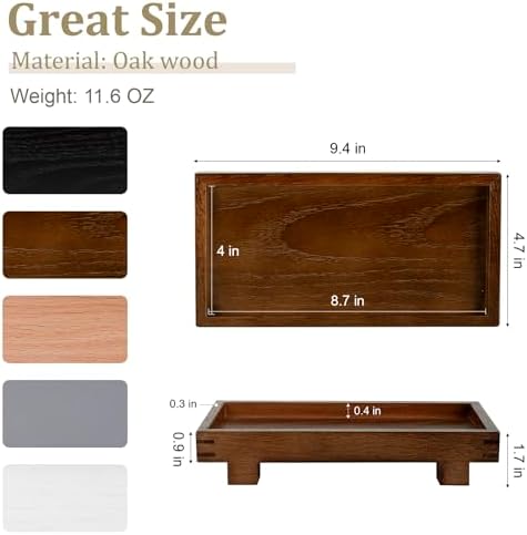 Bathroom Counter Tray Wooden Riser Display Kitchen Soap Holder, Walnut - Image 5