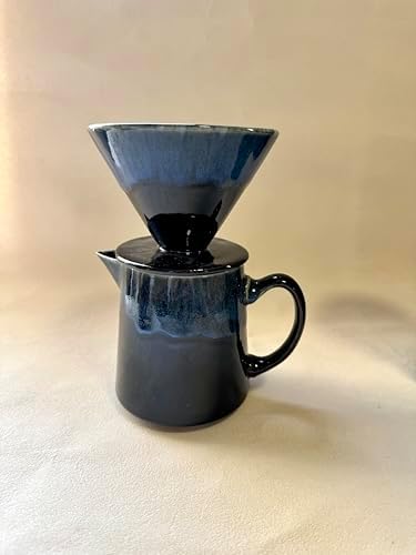 Gradient Glaze Ceramic Coffee Dripper & Server Set (Blue) - Image 2