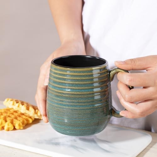 20 oz Large Coffee Mug for Women and Men, Large Ceramic Mug (Green, 1PCS) - Image 2