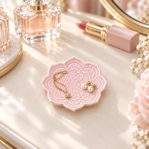 Pink Mandala Ring Dish, Cute Trinket Dish, Birthday Gifts for Women - Image 2