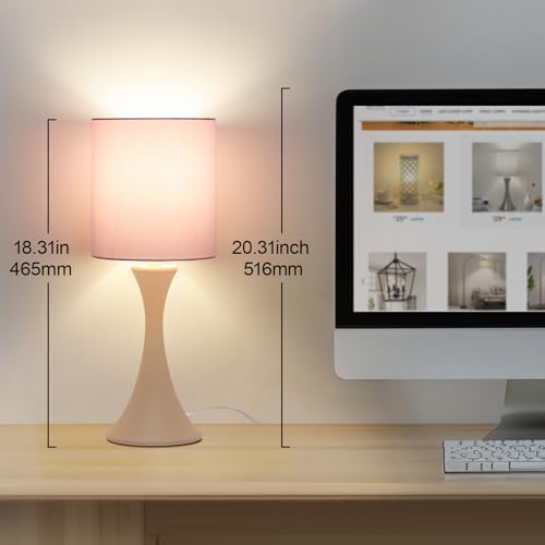 Touch Table Lamp, 3 Way Touch Control Desk Lamp, Small Pink Bedside Lamp - Image 4