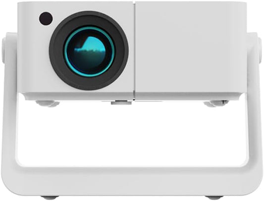 Built-in Stand Projector 1080P 500 ANSI with WiFi and Bluetooth 5.2, Electric Focus/Auto Keystone, 360°Stand, Portable Outdoor Movie Mini Projector for HDMI/USB/Phone/AV/PC(White)