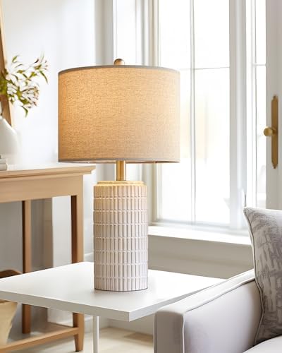 PoKat 23'' Bedside Table Lamp for Bedroom Nightstands, Modern Ceramic Decor - Image 6
