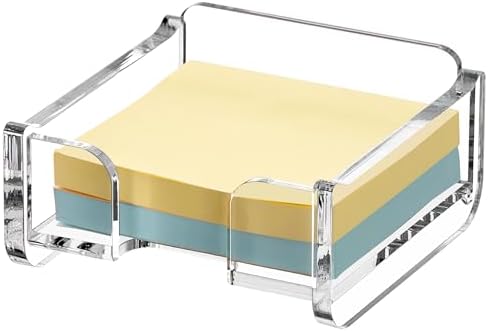 SANRUI Acrylic Sticky Note Holder, 3x3 Inch Stackable Notepad Holder, Clear by SANRUI
