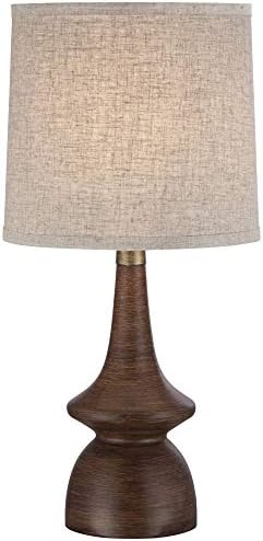 Rexford 24" High Table Lamp Walnut Finish Mid-Century Modern Faux Wood - Image 2