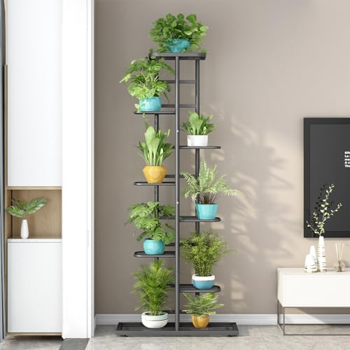 LINZINAR 8 Tier Plant Stand Indoor Outdoor Metal Flower Pot Display Shelf - Image 3