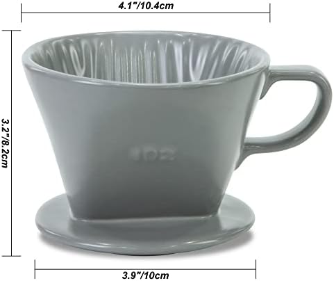Pour Over Ceramic, Coffee Dripper Ceramic Coffee Maker,Grey - Image 5