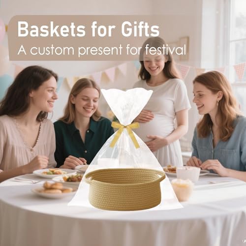 JMvicyroam Small Woven Basket, Empty Gift Basket, Jute/1 Pack - Image 4