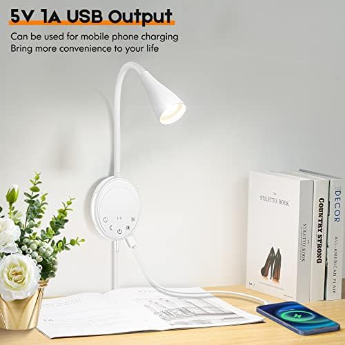 SANKEDOU LED Wall Mount Reading Light, Bedside Reading Lights, 5 Dimmable - Image 2