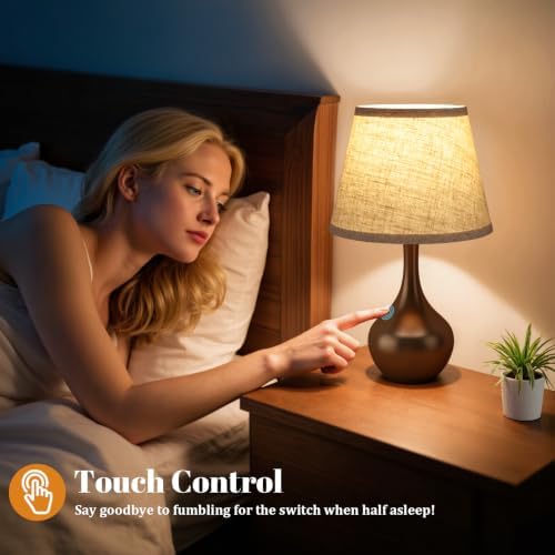 16.1" Touch Table Lamp for Nightstand, 3 Way Dimmable Small Bedroom Lamp - Image 3
