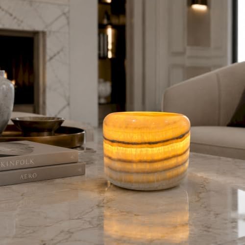Marmor Marble Lamp Table Lamp Unique Stone Touch Lamp Pat Lamp Type-C 3 Way Bedside Lamp Ambient Light Bedroom Stands Night Light Decorative LED Warm Portable Lamp Rechargeable (Amber Jade) - Image 6