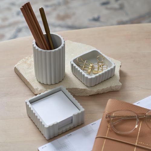 Modern Aesthetic Desk Accessories Set of 3 - Stylish Concrete Organizers - Image 4