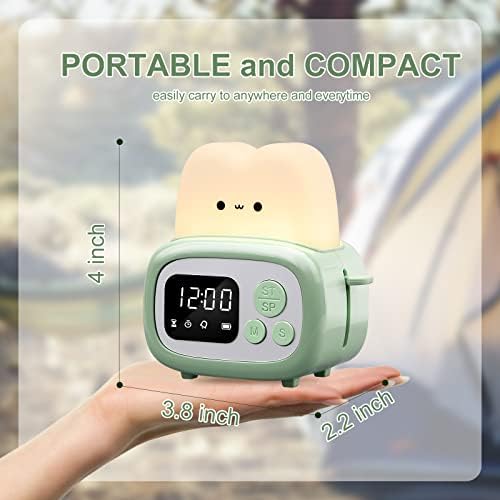 QANYI Small Timer Clock Toaster Lamp, Cute Night Light with Time Management Tool and Table Clock Alarm Digital Timer for Kids, ABS+PC Kids Lamp Birthday Gifts for Teen Toddler Baby Girls Boys - Image 5