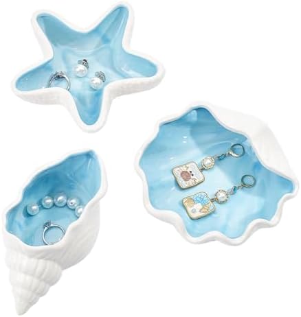 3PCS Ceramic Jewelry Tray Trinket Dish For Jewelry Storage by HOBBIESAY