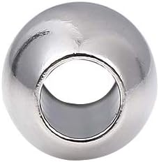 Stainless Steel Spacer Beads 10x8mm Oval Loose Charm Caps Beads for DIY Jewelry Making 20pcs with 4mm Hole