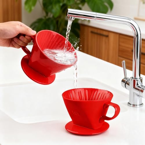 Ceramic Pour Over Coffee Dripper, V-Shaped Coffee Filter Cone - Image 4