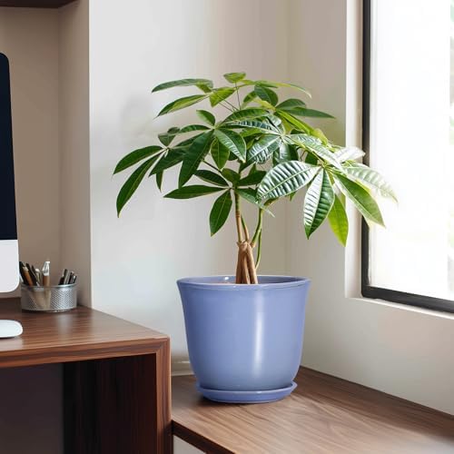 Ceramic Pots for Plants, 8 Inch Planter for Indoor, Purple-Blue - Image 3
