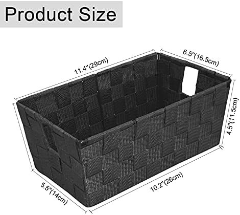 homyfort Woven Shelf Storage Tote Basket Bins Container, Storage Boxes Cube Organizer with Built-in Handles for Bedroom, Office, Closet, Clothes, Kids Room, Nursery 3pk(Grey) - Image 6