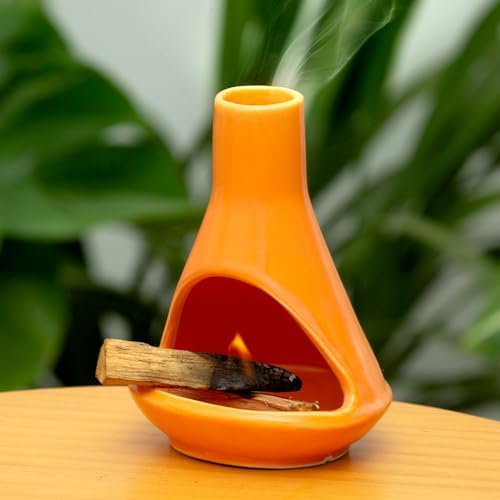 MOUGIGI Mini Chiminea Palo Santo Holder, Ceramic Incense Cone Burner by MOUGIGI