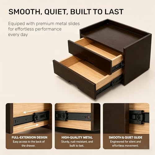 Solid Wood Desk Organizer with Drawers, Wooden Desktop Drawers - Image 3