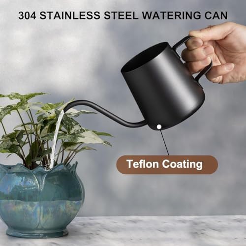 Watering Can Indoor Plants, Small Plant Watering Can, 12 oz, Black - Image 5