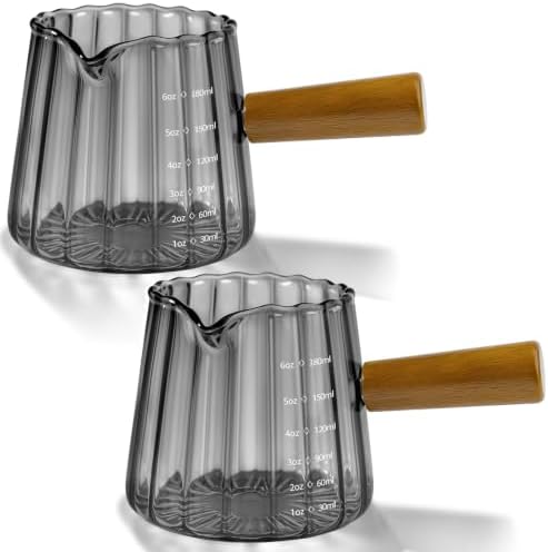 2Pcs 6oz Espresso Cups, V-Spout Espresso Shot Cups, Espresso Accessories by Cfyosnk
