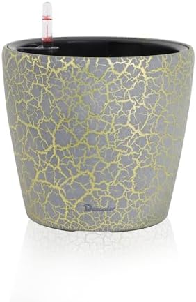 Dexceder 9x8 Self Watering Planter (Grey Gold Crackle) by Dexceder