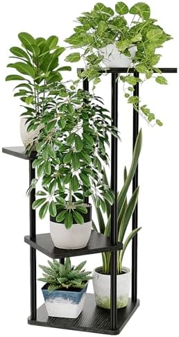 Bamworld Small Plant Stand Indoor 4 Tier Corner Plant Shelf by Bamworld