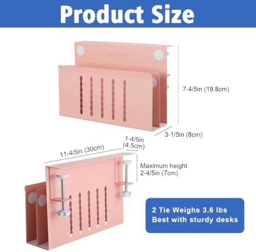 LUKETURE Desk Side Storage, 2 Tie Laptop Holder No Drill Clamp On Organizer - Image 4