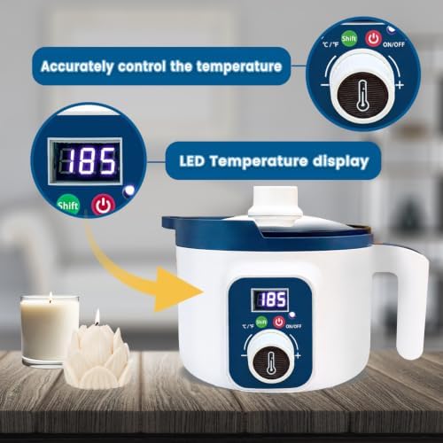 Digital Candle Melting Pot with Spout, Electric Wax Melter with Temperature Control 80–210°F for Candles Making, Soap Making, 10-Hour Auto Shut-Off & Constant Temperature Function Candle Wax Maker - Image 2