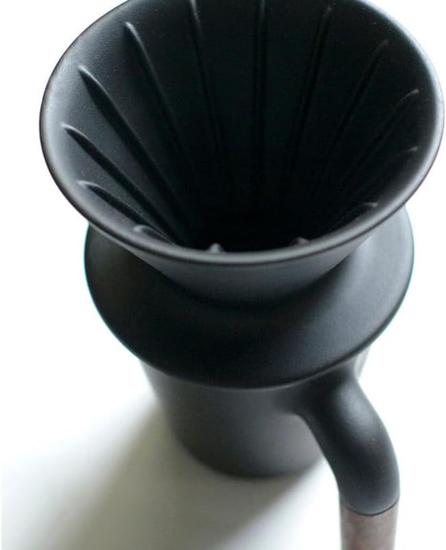 HMM Patio Coffee Dripper - Ceramic Pour Over Coffee Maker, Brews 1-2 Cups, Minimalist Aesthetic Design, Essential for Drip Coffee Lovers, SGS Certified - Black - Image 5