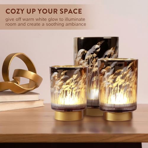Eywamage Battery Operated Table Lamp with Remote, Pampas Cordless Glass Accent Lamp Lights for Bedroom Living Room Kitchen - Image 6